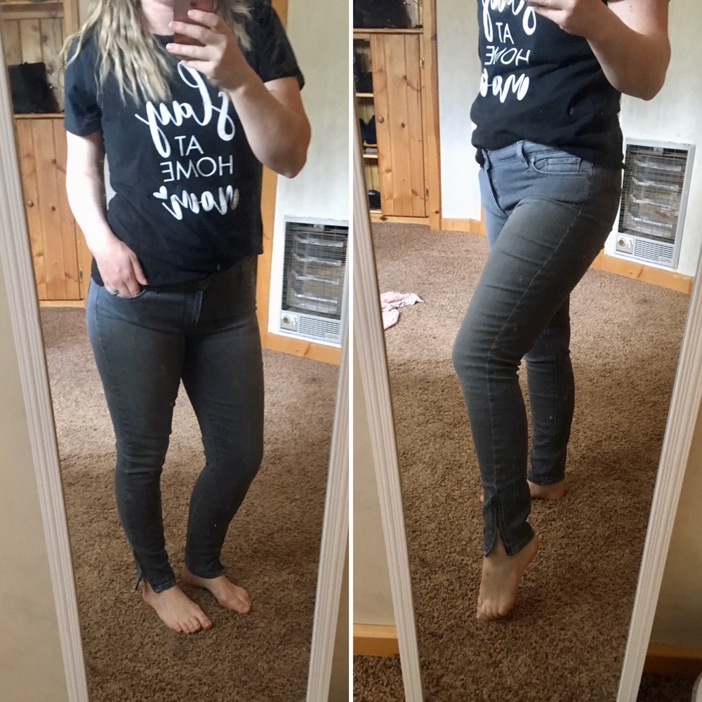 Denim, working zipper on ankles